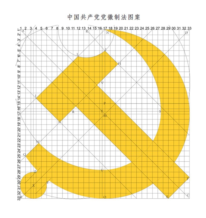 图表：《中国共产党党徽党旗条例》附件1：中国共产党党徽制法说明 新华社发